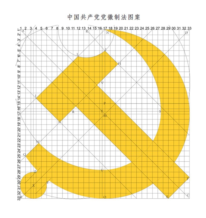 图表：《中国共产党党徽党旗条例》附件1：中国共产党党徽制法说明 新华社发